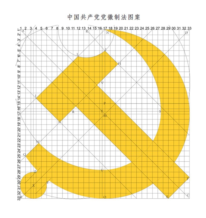 图表：《中国共产党党徽党旗条例》附件1：中国共产党党徽制法说明 新华社发